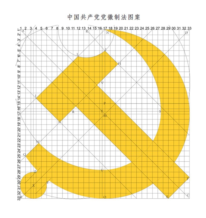 图表：《中国共产党党徽党旗条例》附件1：中国共产党党徽制法说明 新华社发